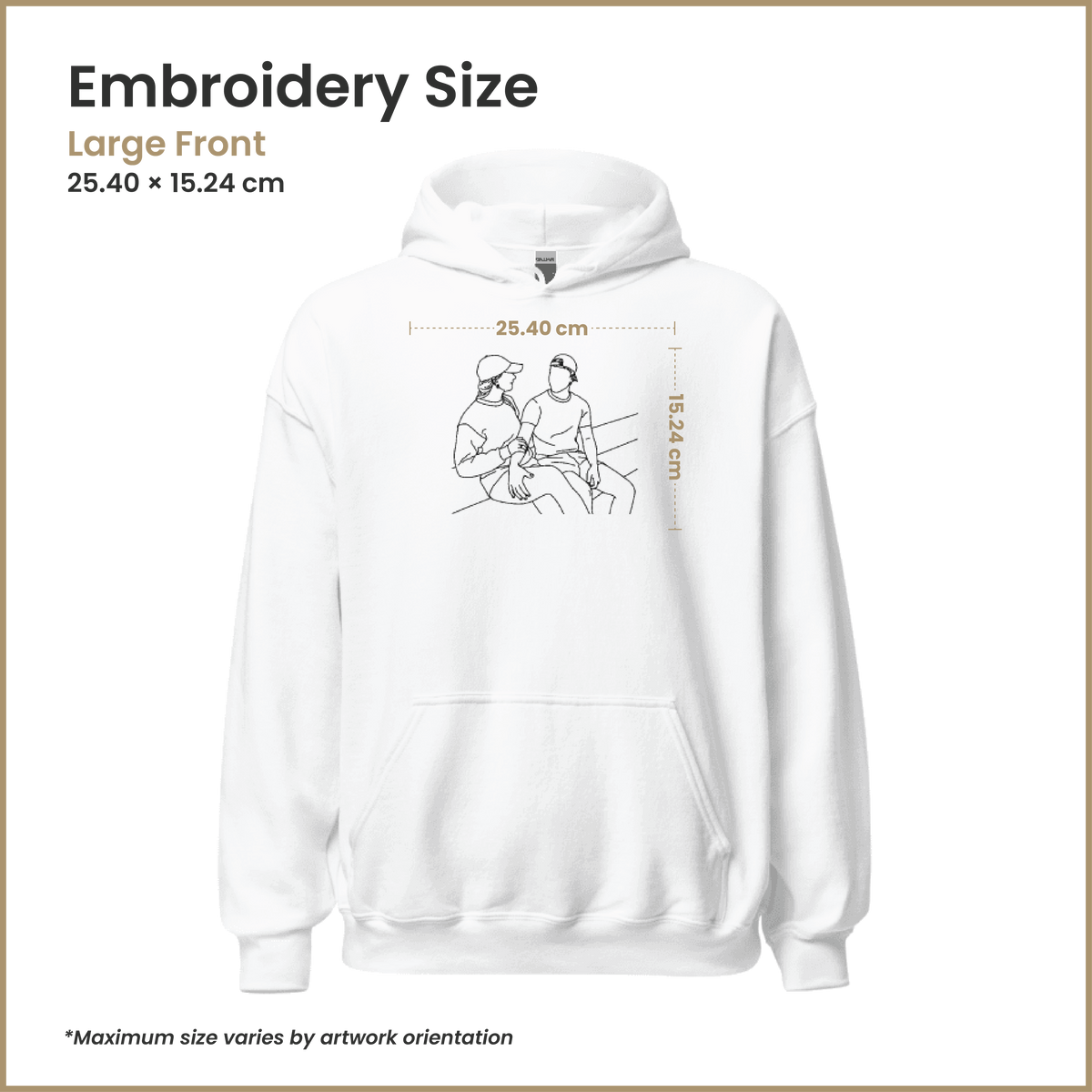 Gepersonaliseerde Foto Hoodie - Line Art Geborduurd