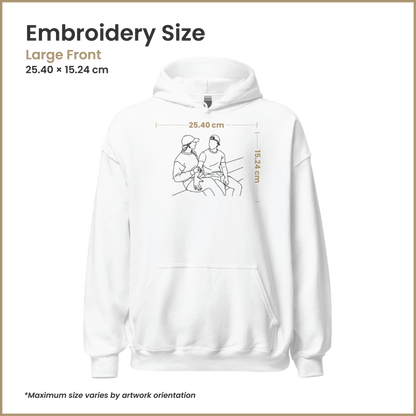 Gepersonaliseerde Foto Hoodie - Line Art Geborduurd
