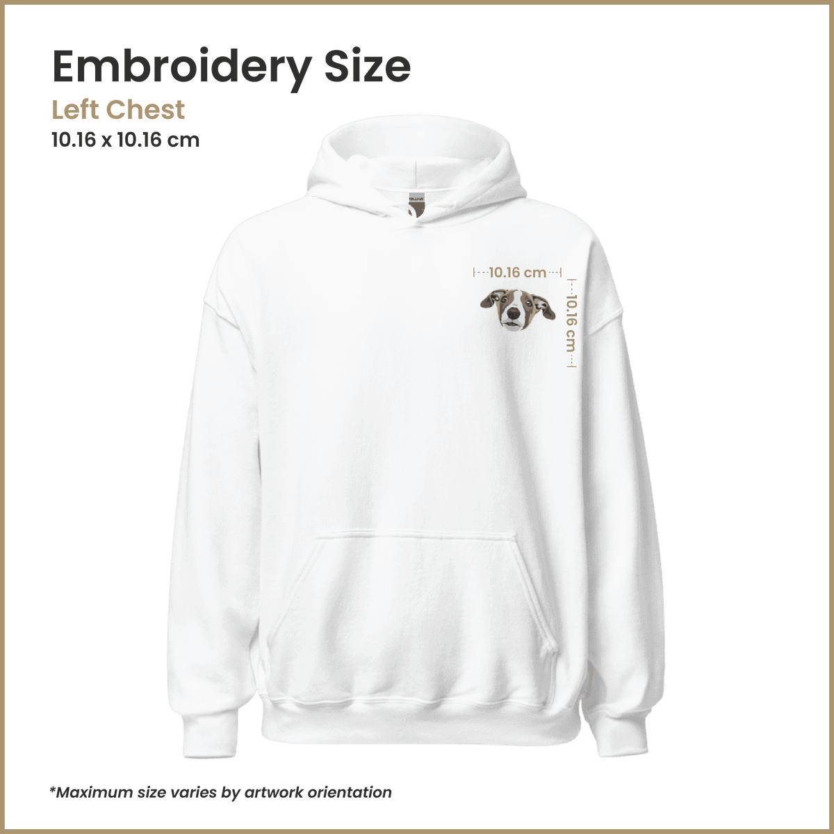 Gepersonaliseerde Huisdier Foto Hoodie - Full Color Geborduurd