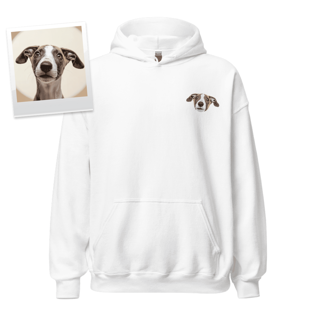 Gepersonaliseerde Huisdier Foto Hoodie - Full Color Geborduurd